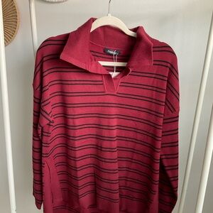 Men's Red Striped Sweater